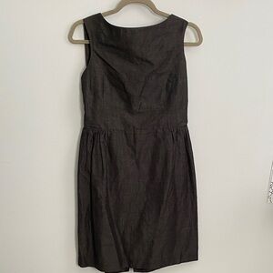 Mischen charcoal grey pleaded and boat neck sheath dress size 6